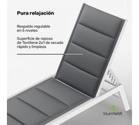Renazzo Lounge tumbona | 120 kg de capacidad de carga | 5 niveles | repelente al agua Blumfeldt