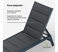 Blumfeldt Renazzo Lounge tumbona | 120 kg de capacidad de carga | 5 niveles | repelente al agua