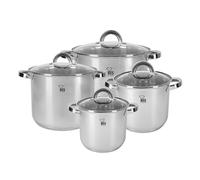 Renberg BATERÍA 8PCS, Acero Inoxidable, Silver, 4 L