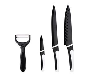 Renberg - Set 4 Cuchillos Acero Inoxidable Negro