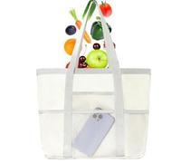 Renchey Bolso Tote Playa, Bolso de Gran Capacidad para Piscina, Deportiva Con Malla Plegable Para Chanclas, Natación Y Accesorios De Verano