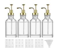 Renchey Dispensador De Sirope Para Cafetería - Recipiente De Vidrio Transparente Para Sirope,Botella Transparente Con Etiquetas Para Salsa Ketchup Jabón Líquido | para Kétchup Jabón de Manos Cocina