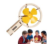 Renchey Juguete Científico De Ventilador Eléctrico Infantil | Kit De Aprendizaje De Ingeniería con Ventilador De Madera,Kit Educativo De Montaje Multifuncional para Regalos del Día del Niño