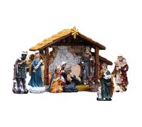 Renchey Set del Belén de Navidad 12 Piezas,Nacimiento de Jesús en Resina para Navidad Figuras Pesebre Cristiano Católico Decoración - Decoración Navideña Pesebre para Hogares Familias Cristianas