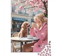 Rencontre café Avec Chien Paquete De 1000 Piezas Papel Ecológico Personas Que Aman Entrenamiento Cerebral Fácil De Limpiar Desafiante Y Divertido 52x38cm/1000pcs