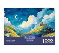 Render of Grassy Hill 1000 Pcs Premium-Karton Puzzle Fantasy Pagoda on A Hill Lebendige Bilder Familienspiel Puzzles Als Geburtstagsgeschenke 52x38cm/1000pcs