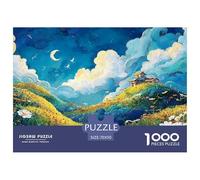Render of Grassy Hill 1000 Stück Premium-Karton Puzzle Fantasy Pagoda on A Hill Stressabbau Kreatives Spiel Puzzles Als Wohnaccessoires 70x50cm/1000pcs Render of Grassy Hill 1000 Stück Premium-Karton