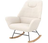 Rendez-Vous Déco Mecedora de tela bouclé blanca