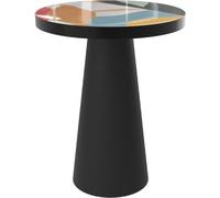Rendez-Vous Déco Mesa auxiliar redonda de metal multicolor y negro D40,5 cm