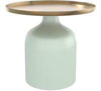 Rendez-Vous Déco Mesa auxiliar redonda de metal verde agua y latón D44,5 cm
