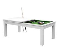 Rendez-Vous Déco Mesa de billar convertible blanca con alfombra verde - Eddie
