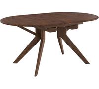 Rendez-Vous Déco Mesa extensible de madera maciza de hevea oscura 6 a 8 personas