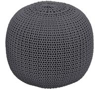 Rendez-Vous Déco Puff redondo de punto de algodón verde D40 cm