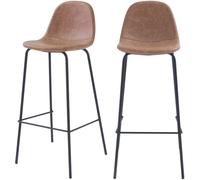 Rendez-Vous Déco Set de 2 sillas de bar 75 cm en piel sintética taupe