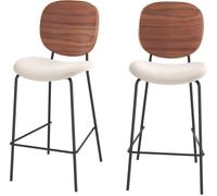 Rendez-Vous Déco Set de 2 sillas de bar de tela beige 65,5cm