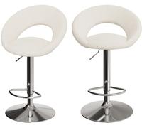 Rendez-Vous Déco Set de 2 sillas de bar en metal y tejido bouclé 61/76,5 cm