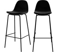 Rendez-Vous Déco Set de 2 sillas de bar en terciopelo negro 75 cm