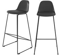 Rendez-Vous Déco Set de 2 sillas de bar negras 75 cm