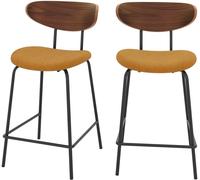 Rendez-Vous Déco Set de 2 sillas para isla central en pana amarilla 64,5 cm