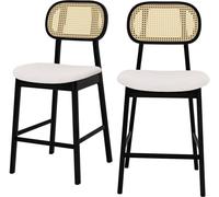 Rendez-Vous Déco Set de 2 sillas para isla central en tela beige 64,5 cm