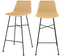 Rendez-Vous Déco Set de 2 sillas para isla de cocina en ratán natural 65,5 cm