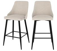 Rendez-Vous Déco Set de 2 sillas para isla de cocina en tela beige 66,5 cm - Pipo