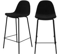 Rendez-Vous Déco Set de 2 sillas para isla de cocina en tela bouclé negra 65,5 cm