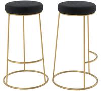 Rendez-Vous Déco Set de 2 taburetes de bar 73 cm en terciopelo negro
