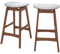 Rendez-Vous Déco Set de 2 taburetes para isla central en madera y tela gris 65,5 cm