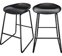 Rendez-Vous Déco Set de 2 taburetes para isla de cocina de plástico negro 65,5 cm