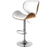 Rendez-Vous Déco Silla de bar ajustable 63/84 cm en piel artificial blanca - Baudoin
