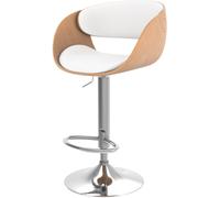 Rendez-Vous Déco Silla de bar regulable en piel sintética blanca 62,5/83,5 cm