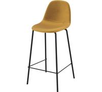 Rendez-Vous Déco Silla para isla central de terciopelo amarillo 65 cm
