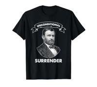 Rendición incondicional Guerra Civil Historia General Retrato Camiseta gráfica económica, Hombre, Negro, S