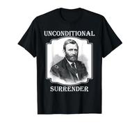 Rendición incondicional Guerra Civil Historia General Retrato Camiseta gráfica económica, Hombre, Negro, XL