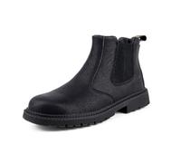 RenDiuJups Botas con punta de acero for hombre y mujer, impermeables, ligeras, sin cordones, de seguridad, cómodas, for trabajos de construcción industrial.(Black,39 EU)