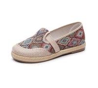 RenDiuJups Mocasines de Lona para Mujer Cómodos y Elegantes, Sin Cordones para Verano Mocasines Casuales, Ligeros y Cómodos | Alpargatas Planas para Caminar, Transpirables y Flexibles(C,38 EU)