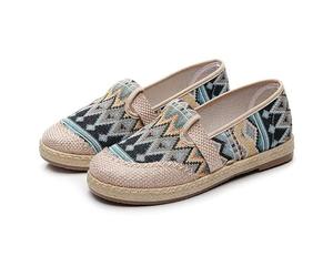 RenDiuJups Mocasines de Lona para Mujer Cómodos y Elegantes, Sin Cordones para Verano Mocasines Casuales, Ligeros y Cómodos | Alpargatas Planas para Caminar, Transpirables y Flexibles(D,38 EU)