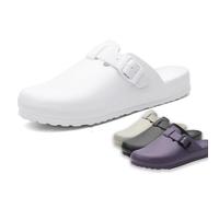RenDiuJups Sandalias Quirúrgicas Profesionales Zapatillas Médicas Antideslizantes para Médicos/Enfermeras, Calzado Quirófano Impermeable, Unisex - Higiénicas y Ligeras(White,41 EU)