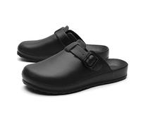 RenDiuJups Sandalias Quirúrgicas Profesionales Zapatillas Médicas Antideslizantes para Médicos/Enfermeras, Calzado Quirófano Impermeable, Unisex - Higiénicas y Ligeras(Black,41 EU)