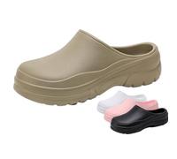 RenDiuJups Zapatos de Chef Antideslizantes Hombre y Mujer - Zuecos Profesionales para Cocina, Transpirables y Seguros, Ideales para Restaurantes y Hostelería(Khaki,43-44)