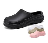RenDiuJups Zapatos de Chef Antideslizantes Hombre y Mujer - Zuecos Profesionales para Cocina, Transpirables y Seguros, Ideales para Restaurantes y Hostelería(Black,45-46)