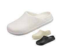 RenDiuJups Zapatos de Chef hombre Antideslizante Impermeables Antideslizantes Mujer - Zapatos Trabajo Cocina Slip-On, Cómodos e Higiénicos para Cocineros, Camareros, Restaurante(White,42/43)