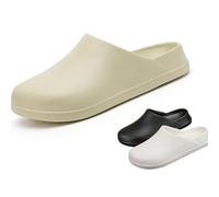 RenDiuJups Zapatos de Chef hombre Antideslizante Impermeables Antideslizantes Mujer - Zapatos Trabajo Cocina Slip-On, Cómodos e Higiénicos para Cocineros, Camareros, Restaurante(Beige,36/37)