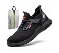 RenDiuJups Zapatos de punta de acero impermeables for hombres, zapatos de trabajo, zapatillas de seguridad ligeras, cómodos zapatos a prueba de pinchazos, zapatillas de seguridad(US 5.5==EU(37))