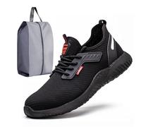 RenDiuJups Zapatos de punta de acero impermeables for hombres, zapatos de trabajo, zapatillas de seguridad ligeras, cómodos zapatos a prueba de pinchazos, zapatillas de seguridad(11=EU M(45))