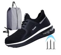 RenDiuJups Zapatos de Seguridad Hombre Mujer con Puntera Composite - Ligeros, Antideslizantes, Transpirables, Antiperforación, Amortiguación Air Cushion, para Construcción, Almacén, Running(39 EU)