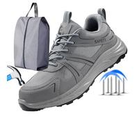 RenDiuJups Zapatos Seguridad Hombre Puntera Acero Anti-Impacto/Anti-Perforación - Calzado Laboral Transpirable Ligero, Anti-Deslizante para Verano y Trabajo Industrial(A,42 EU)