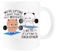 RENDYTE Bubu & Dudu Levantamiento Cada Otro Taza De Cerámica Blanca Con Asa Para Bebidas