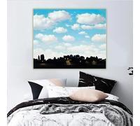 René Magritte "El imperio de las luces, 1953". Surrealismo. Impresiones en lienzo. Pintura al óleo. Decoración escandinava para el hogar (50 x 60 cm).